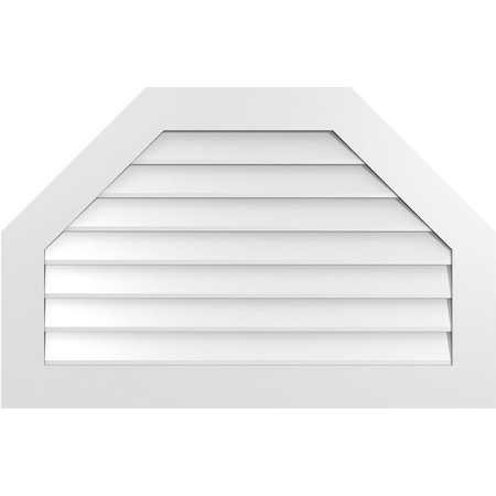 Ekena Millwork Octagonal Top Surface Mount PVC Gable Vent w/ 3-1/2"W x 1"P Standard Frame, 40"W x 26"H GVPOT40X2601SN